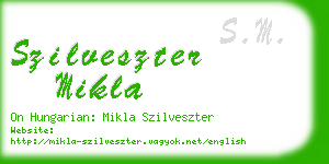 szilveszter mikla business card